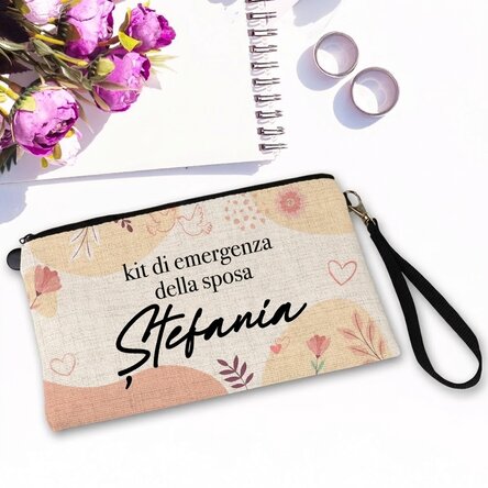 Borsetta per accessori personalizzata con scritta - Il kit di emergenza della sposa