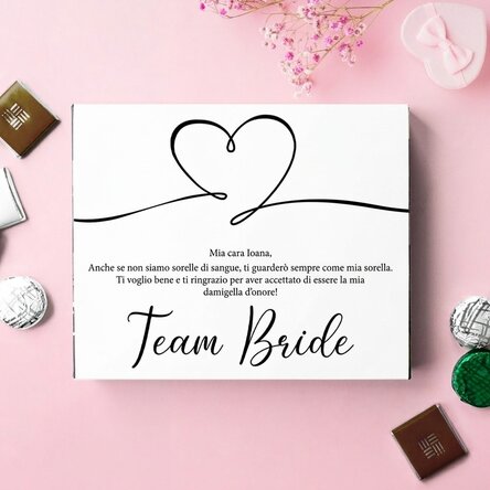 Scatola di cioccolatini personalizzata con messaggio - Team Bride