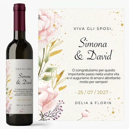Vino personalizzato con dedica - Auguri agli sposi
