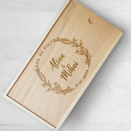 Scatola regalo personalizzata in legno con scritta - Con affetto
