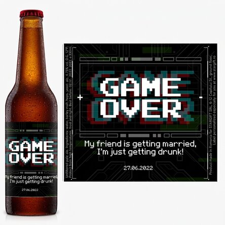 Personalised beer with text - Game Over