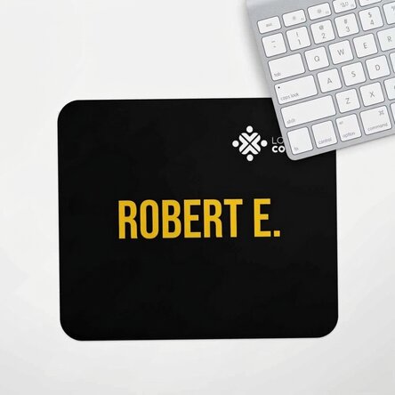 Tappetino per mouse personalizzato con logo e testo al centro