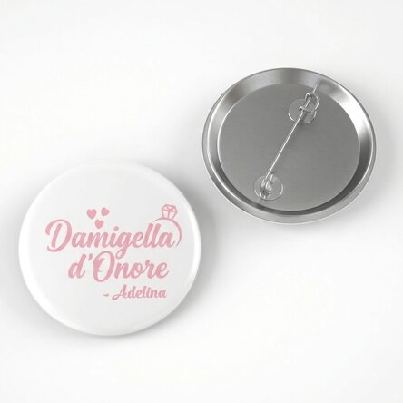 Spilla personalizzata con scritta per le damigelle d'onore
