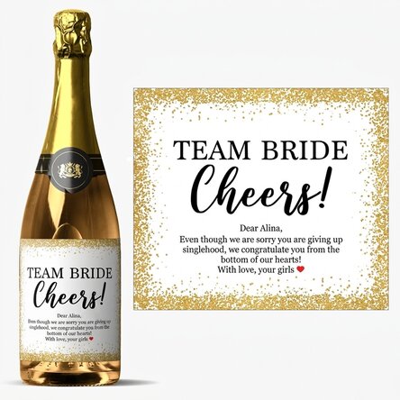Spumante personalizzato con dedica per l'addio al nubilato - Cheers