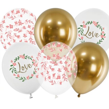 Set di 6 palloncini assortiti - Love