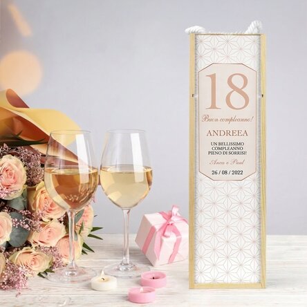 Scatola per vino personalizzata con scritta - Compleanno