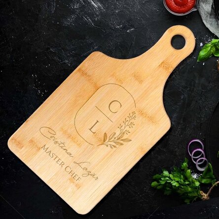 Tagliere in bambù personalizzato - Motivo floreale