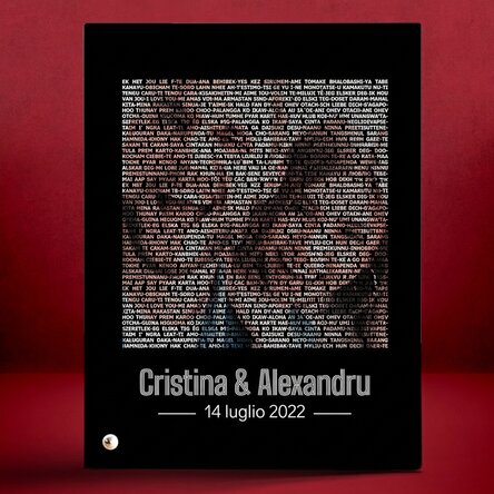 Cornice da scrivania personalizzata con una foto e una frase - Ti amo in 100 lingue