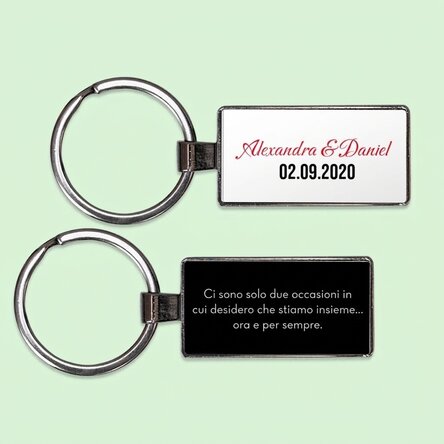 Portachiavi personalizzato con nome e messaggio