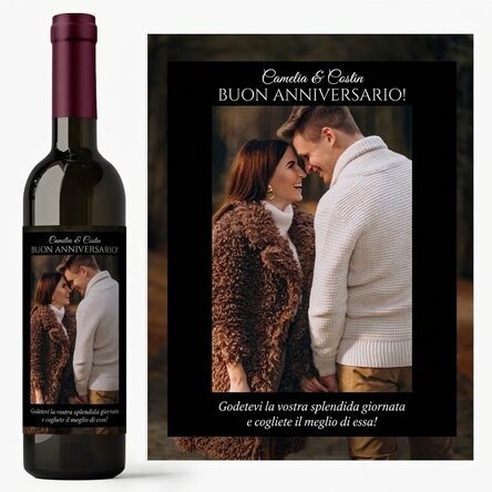 Vino personalizzato con testo e foto per i compleanni