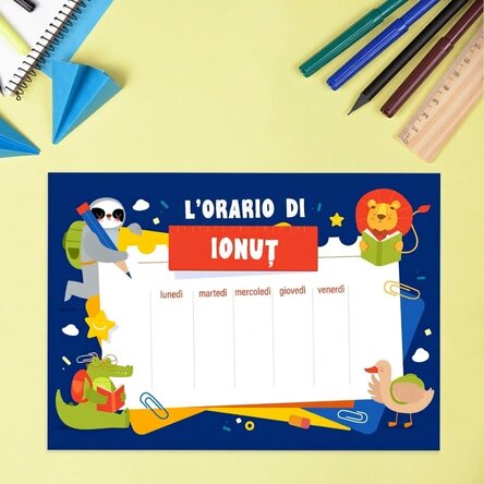 Orario personalizzato con testo - Animali
