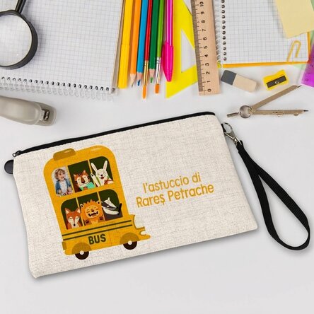 Kit scolastico personalizzato con foto e testo - Autobus
