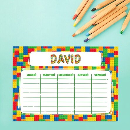 Orario personalizzato con testo - Lego
