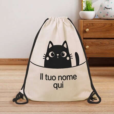 Zaino personalizzato con nome - Gatto
