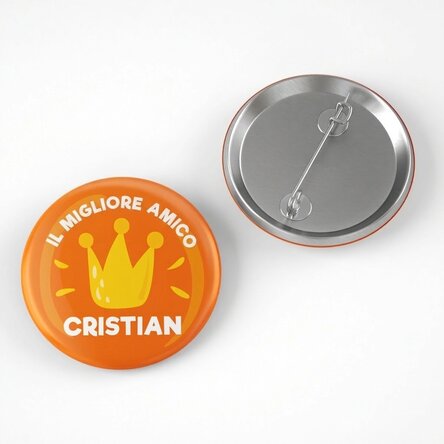Spilla personalizzata con scritta - Il mio migliore amico