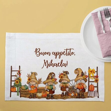 Portapiatto personalizzato con scritta - Gnomi