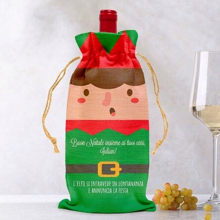 Sacchetto personalizzato per bottiglia di vino - Elf