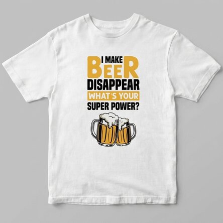 Maglietta in cotone personalizzata con scritta - Beer