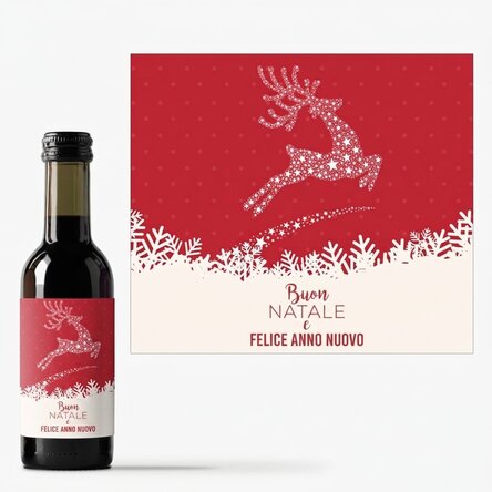 Mini bottiglia di vino personalizzata con scritta - Modello Reni