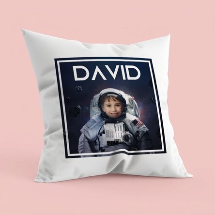 Cuscino personalizzato con foto e nome - Astronauta