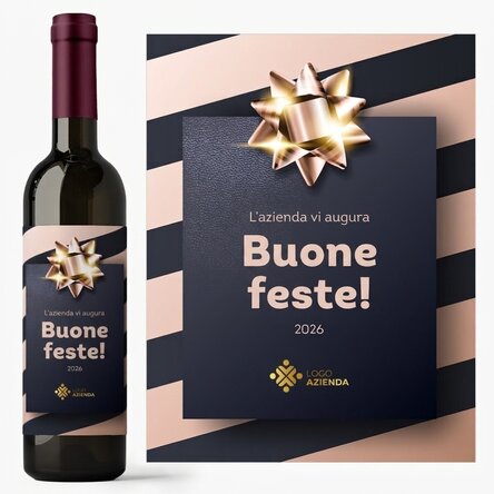 Vino personalizzato con logo e testo - Regalo per le feste