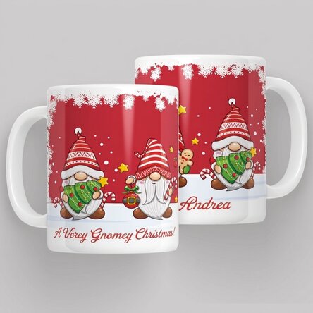 Tazza personalizzata con scritta - Gnomi di Natale