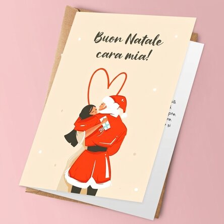 Biglietto di auguri personalizzato con messaggio natalizio per una coppia