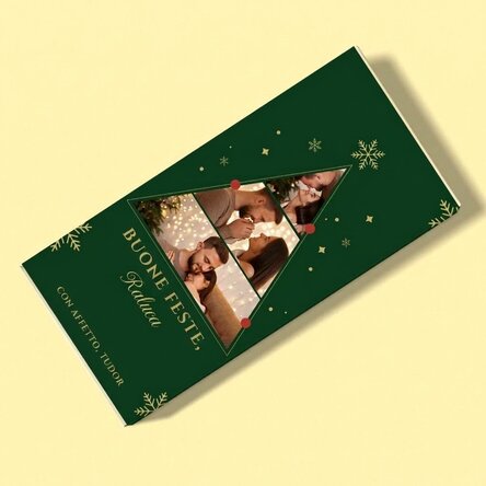 Cioccolato personalizzato con 3 foto e un messaggio di Natale - Albero di Natale