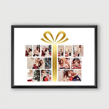 Quadro personalizzato con 12 foto e testo - Gift Box