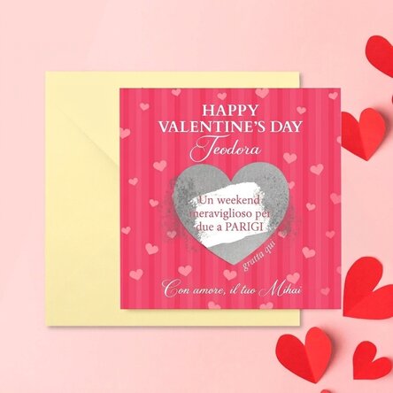 Carta da grattare personalizzata con messaggio - Love