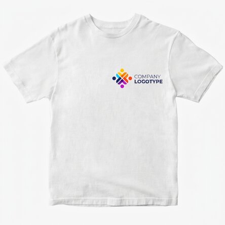 Maglietta in cotone personalizzata con logo sul lato sinistro