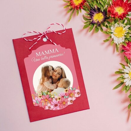 Martisor da piantare personalizzato con foto e messaggio - Floral