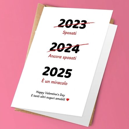 Biglietto di auguri divertente e personalizzato con dedica per San Valentino