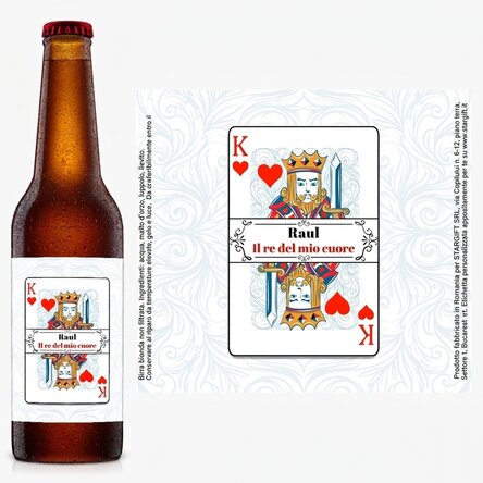 Birra personalizzata con scritta - Il re del mio cuore