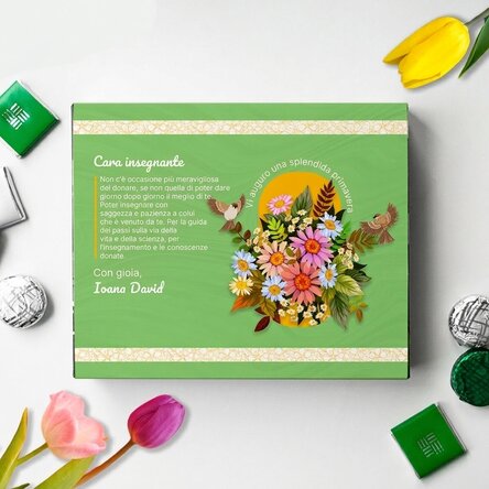 Scatola di cioccolatini personalizzata con un messaggio per la professoressa di classe - Meraviglios