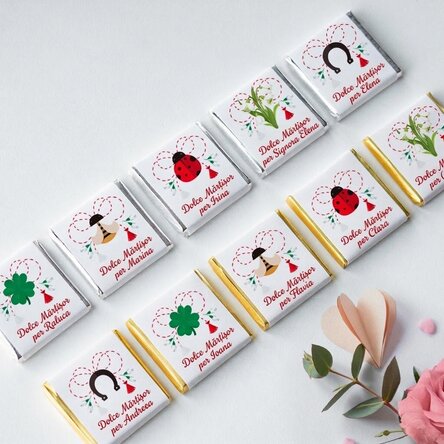 Set di 10 mini cioccolatini personalizzati con nome