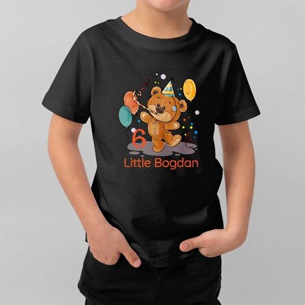 Maglietta in cotone per bambini personalizzata con scritta - Compleanno