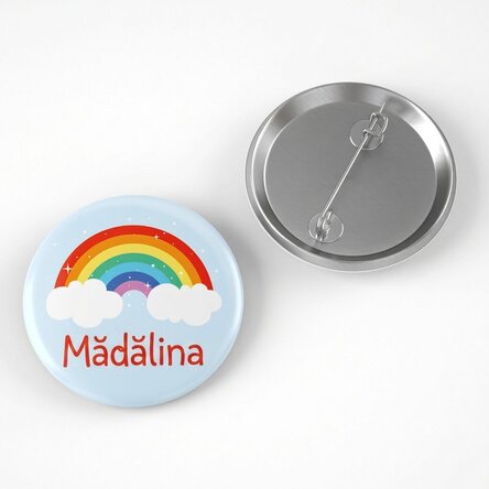 Distintivo personalizzato con scritta - Arcobaleno