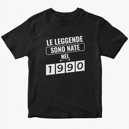 Maglietta in cotone personalizzata con scritta - Legends are born in