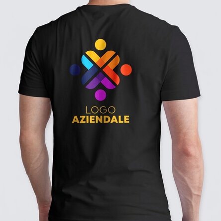 Maglietta in cotone personalizzata con logo sul retro