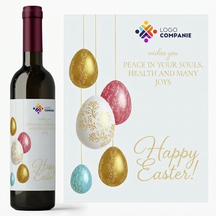 Personalised wine with logo and message - Happy Easter