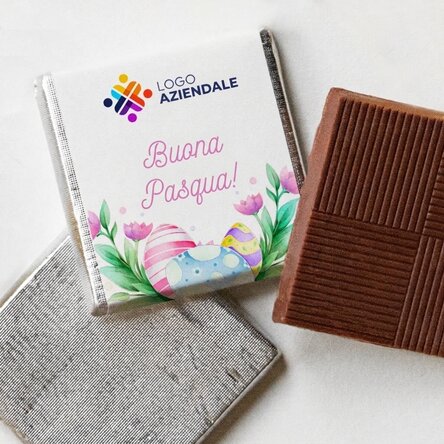 Mini cioccolatino personalizzato con logo e messaggio - Buona Pasqua!