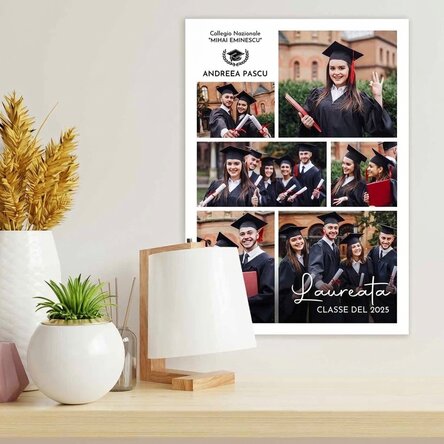 Poster personalizzato con 6 foto e testo - Laurea