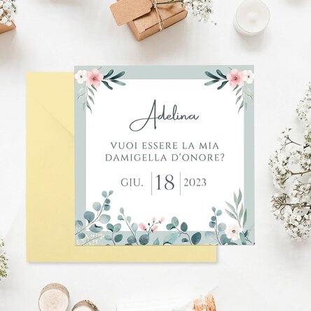 Biglietto quadrato personalizzato con testo - Invito