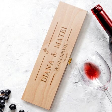 Scatola di vino personalizzata - Sposini