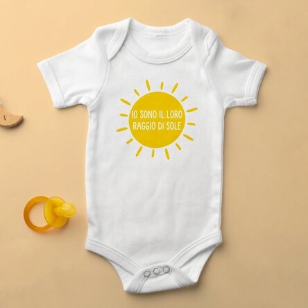 Body personalizzato per bambini con messaggio - Raggio di sole