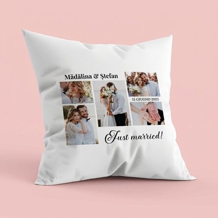 Cuscino personalizzato con 5 foto e testo - Memories