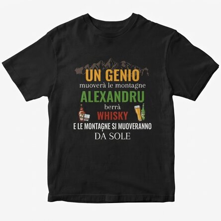 Maglietta in cotone personalizzata con scritta - Mut muntii