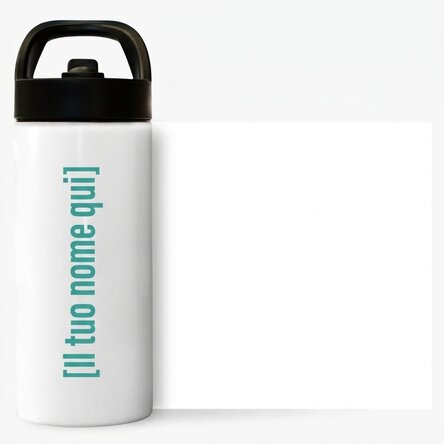 Thermos con manico e cannuccia personalizzato con nome in verticale