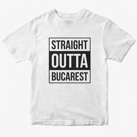 Maglietta in cotone personalizzata con scritta - Straight outta